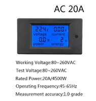  PZEM-021 измеритель AC220V / 20А переменного напряжения, тока, ваттметр, счётчик Вт/ч. 