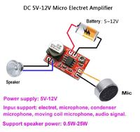 Микрофонный усилитель для конденсаторного микрофона DC 3,5V - 12V 